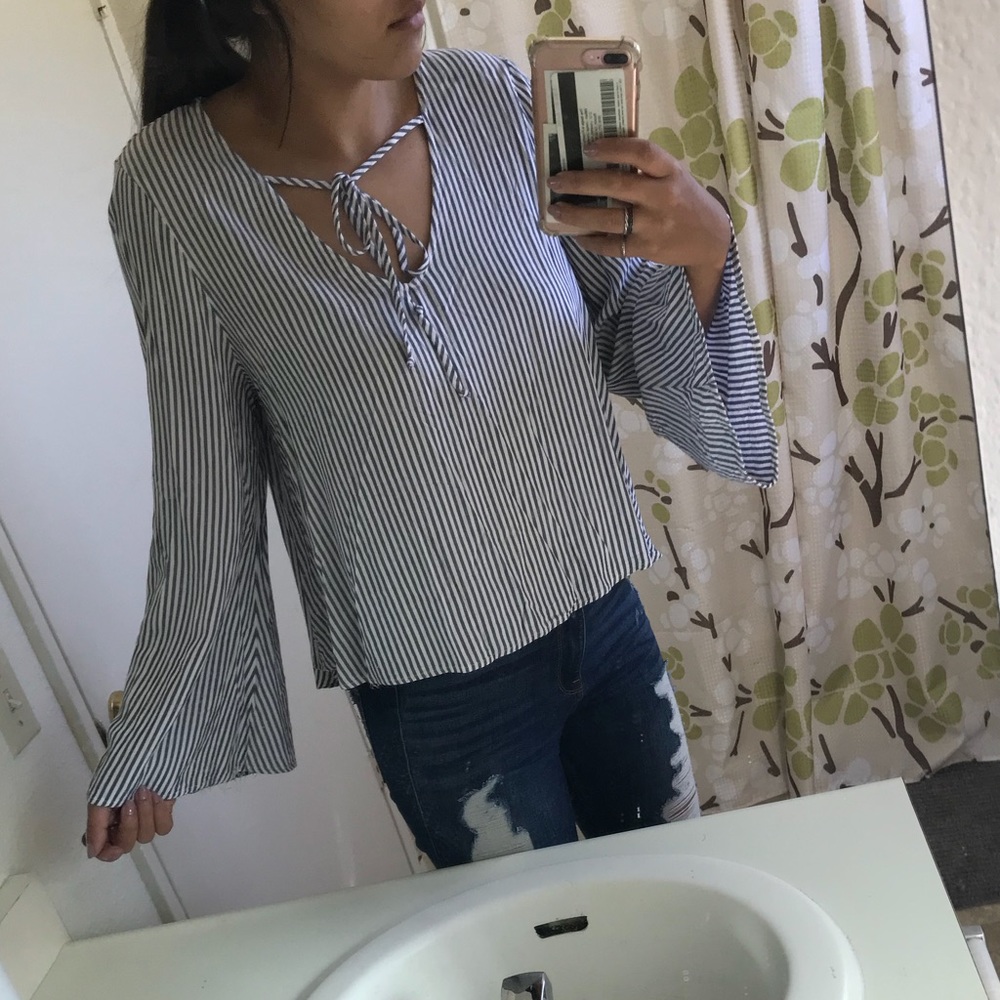 Blue stripe blouse